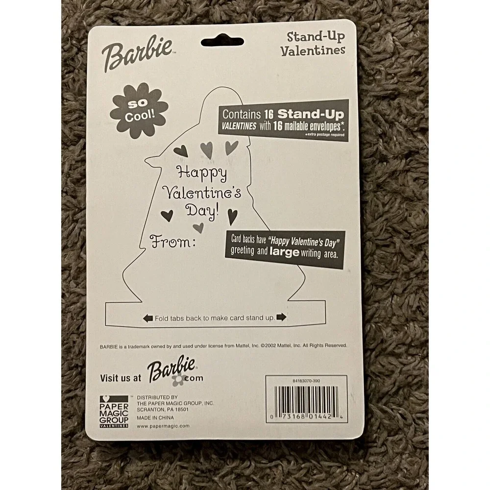 Vintage Barbie Paper Magic Stand Up Valentines Cards 2002 New, Unopened‎ Package